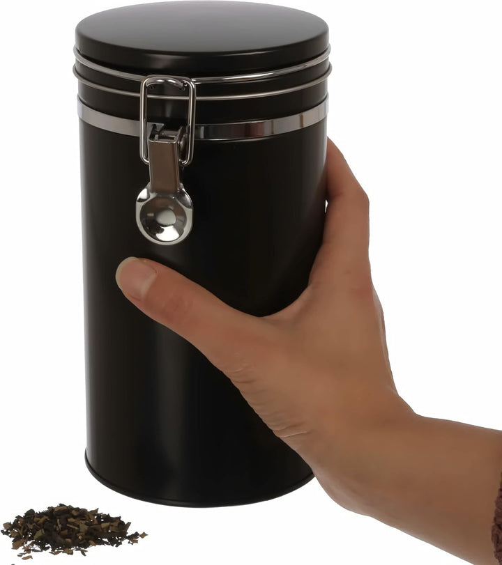 2x Vorratsdose/Kaffeedose mit Silikondichtung und Bügelverschluss, luftdicht aus Metall für je 500g