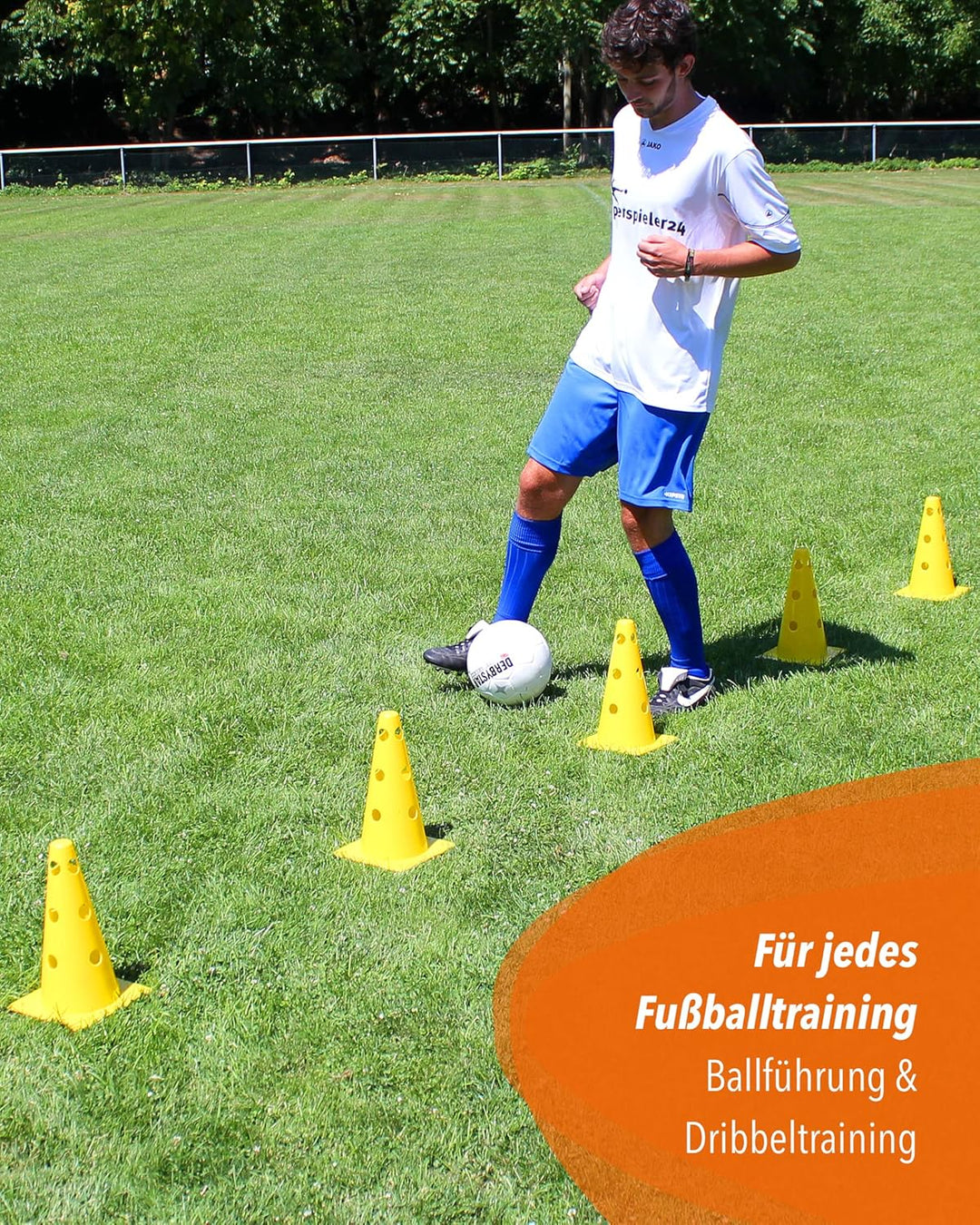 Loch-Markierkegel 30 cm – Soft-Pylone – Markierkegel – 5 im Set – Fussball, Hundetraining, Kitas & P