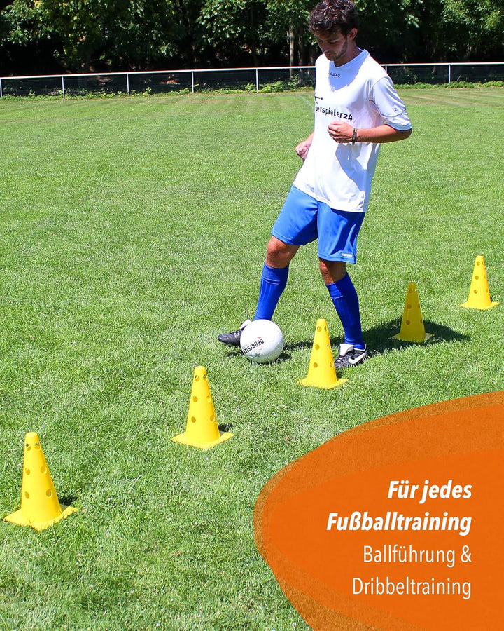 Loch-Markierkegel 30 cm – Soft-Pylone – Markierkegel – 5 im Set – Fussball, Hundetraining, Kitas & P