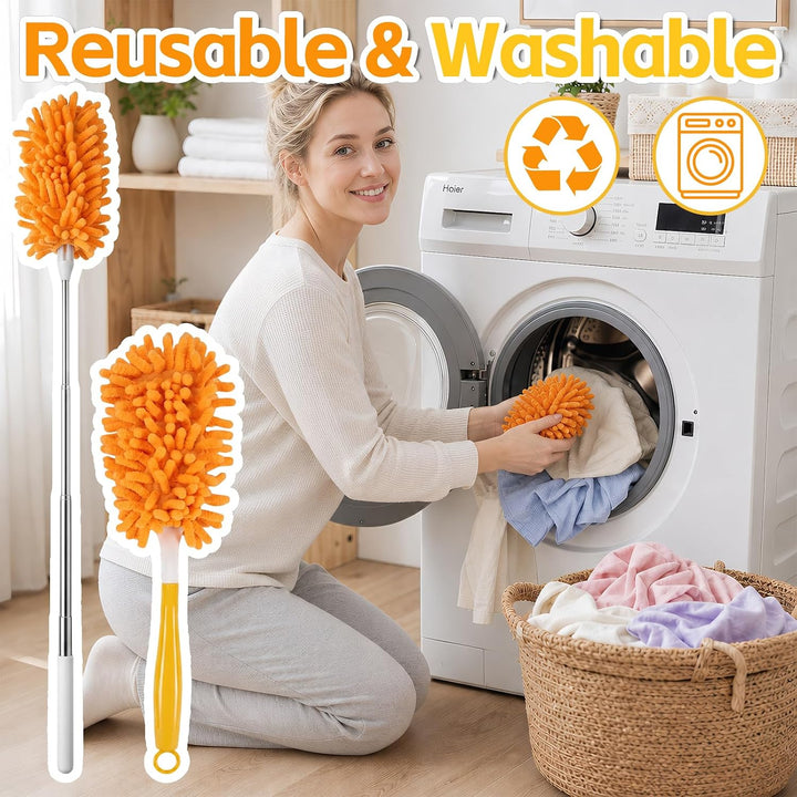 10 Stück Waschbare Staubwedel Nachfüllpack, 360° Staubmagnet Wiederverwendbar mit Starker Adsorption
