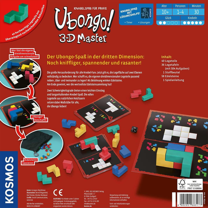 Kosmos 683177 Ubongo 3-D Master, Knobelspass in DREI Dimensionen, Fördert spielerisch logisches und