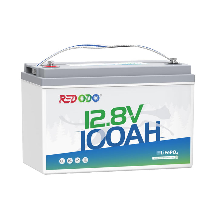 Redodo 12V 100Ah LiFePO4 Batterie, 1280Wh Lithium Akku mit 100A BMS, 4000+ Zyklen, 10 Jahre Lebensda