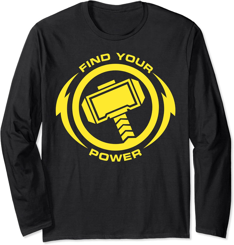 Marvel Thor Find Your Power Yellow Logo Langarmshirt