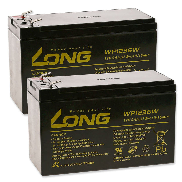 KungLong Blei-Gel-Akkus für USV APC Smart-UPS SUA750RMI2U 9Ah 12V (ersetzt auch 7,2Ah / 7Ah), 12V, L
