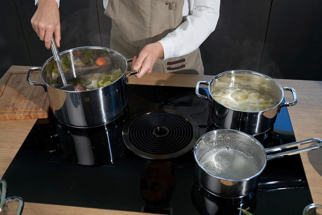 ZWILLING Quadro Kochtopf-Set, 5-teilig, 4 Deckel, Induktionsgeeignet, Edelstahl, Silber, 60 x 50 x 3