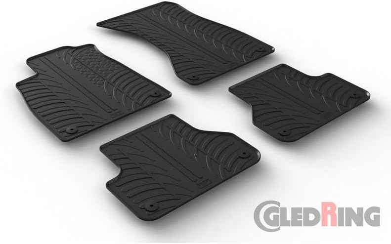 Gledring Satz Gummimatten kompatibel mit Audi A4 2015-2021 & FL 2021- (T Profil 4-teilig + Montage-c