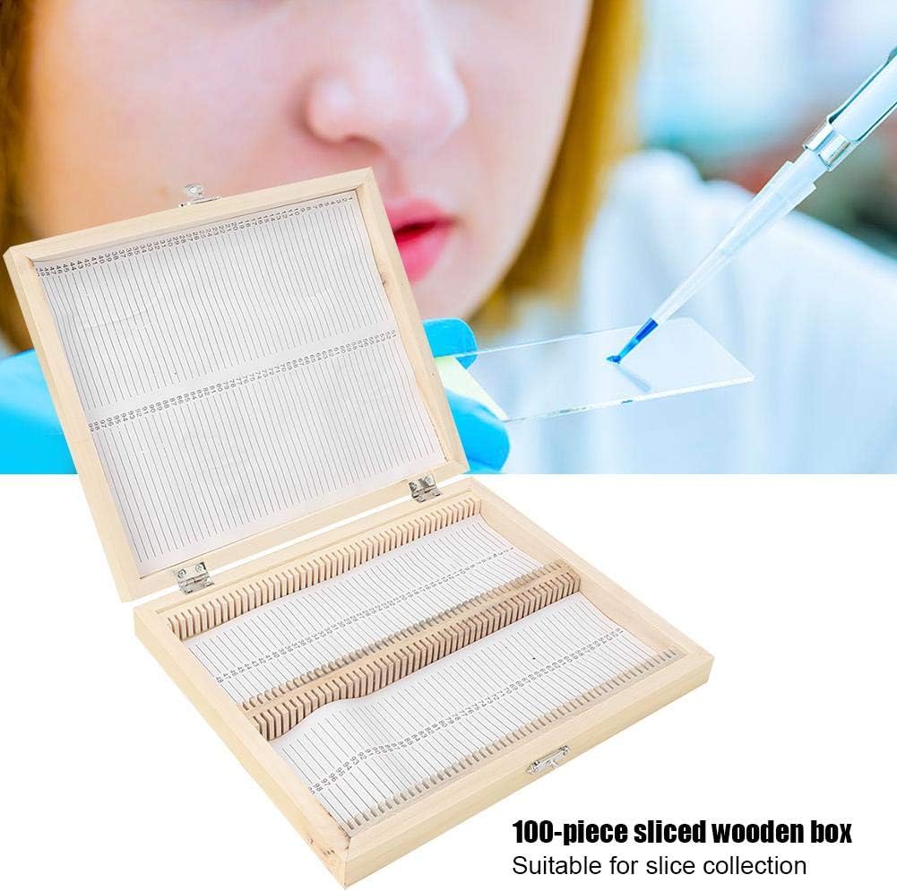 100PCS Reines Massivholz handgefertigt Biologie Glas vorbereitet Mikroskop Objektträger Proben Holzd