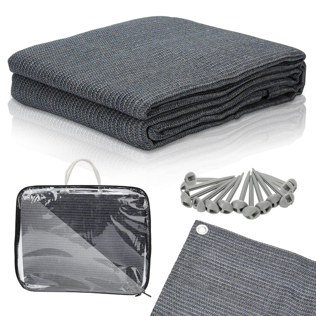 Jopassy Vorzeltteppich Outdoor Camping Teppich Zeltteppich mit 12 Löchern, 13 Heringe und Tragetasch