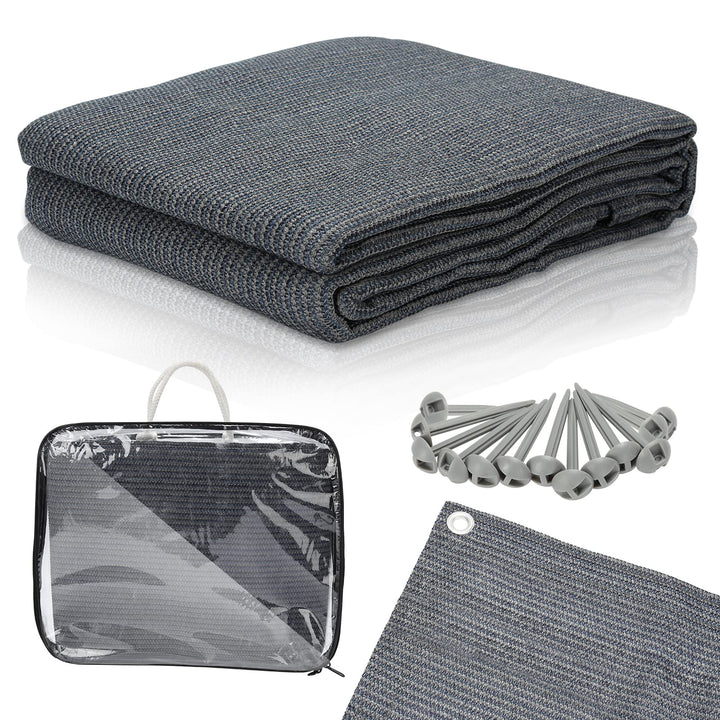 Jopassy Vorzeltteppich Outdoor Camping Teppich Zeltteppich mit 12 Löchern, 13 Heringe und Tragetasch