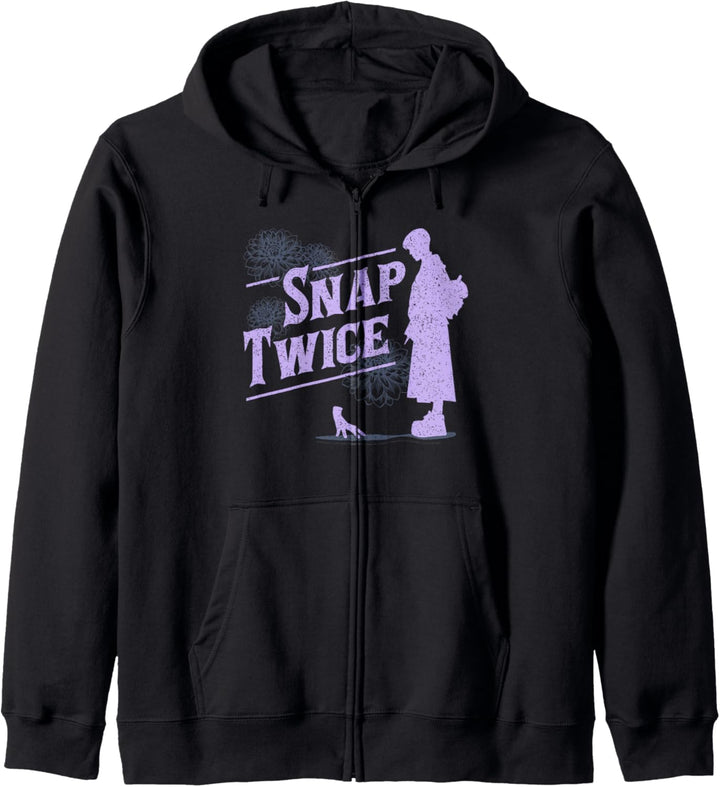 Wednesday Snap Twice Thing & Wednesday Silhouette Logo Kapuzenjacke