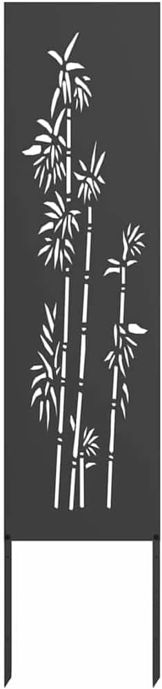 vidaXL Garten Sichtschutz-Leinwand Floral Schwarz 32 x 140 cm, Garten und Terrasse, Rechteckig, Mode