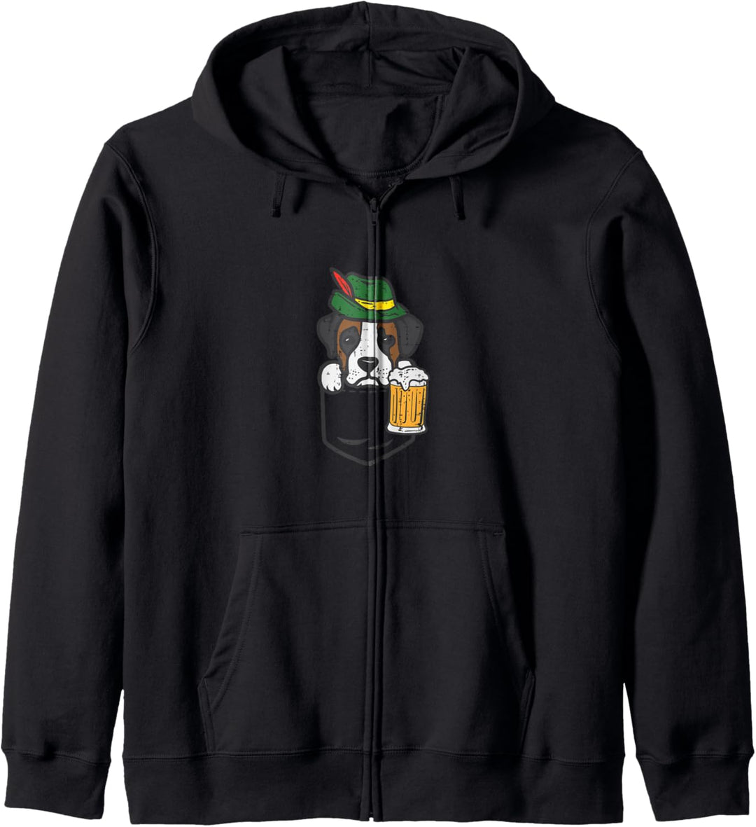 Pocket Boxer Deutsche Mütze Oktoberfest Süss Hundebesitzer Herren Damen Kapuzenjacke