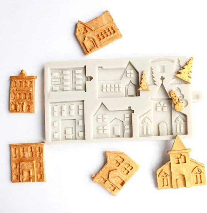 AXspeed 3D Weihnachten Silikon Kuchenform Weihnachtsbaum Haus Fondant Form Schokolade Gebäck Backfor
