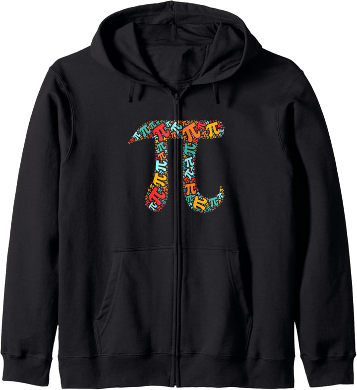 Retro Pi Symbol Pi Day 3/14 Teacher Math Nerd Geek Word Art Kapuzenjacke