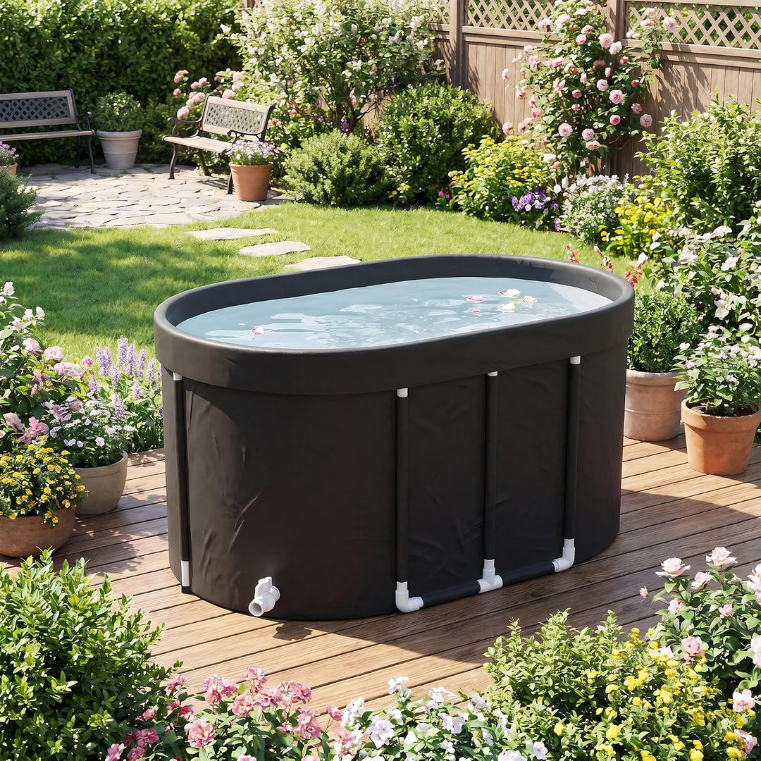 Aufblasbare Eistonne 115x68cm für Kältetherapie Indoor Outdoor, Komplettset mit Abdeckung Sitzkissen