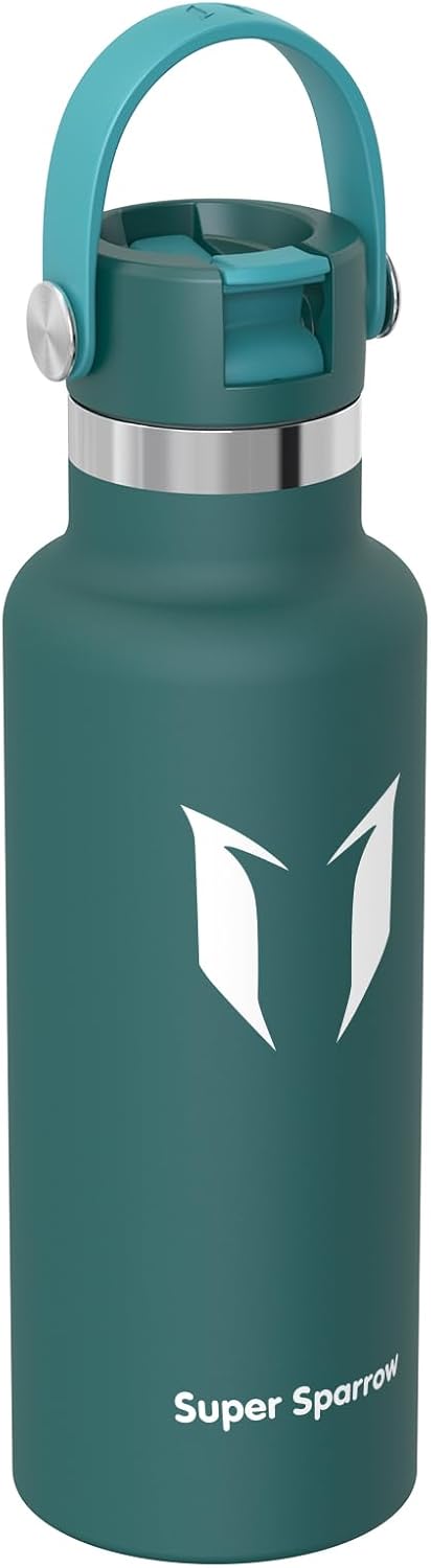 Super Sparrow Trinkflasche Edelstahl - Thermobecher - 350ml, 500ml, 750ml, 1L - FlipFlow Trinkflasch