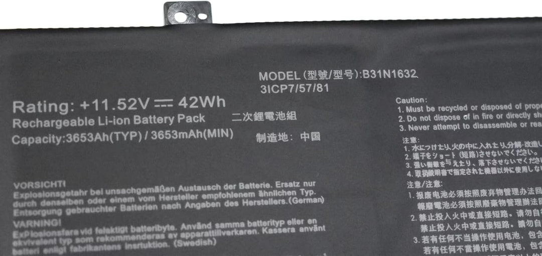 ASKC B31N1632 Laptop Akku für Asus Vivobook 14 X405 X405U X405UA X405UR X405UQ X405UA-BM519T X405UA-