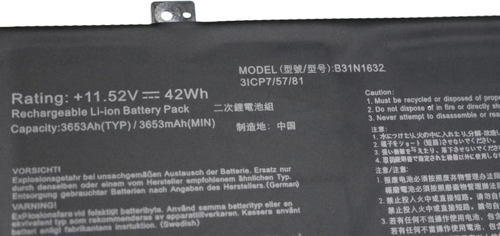 ASKC B31N1632 Laptop Akku für Asus Vivobook 14 X405 X405U X405UA X405UR X405UQ X405UA-BM519T X405UA-