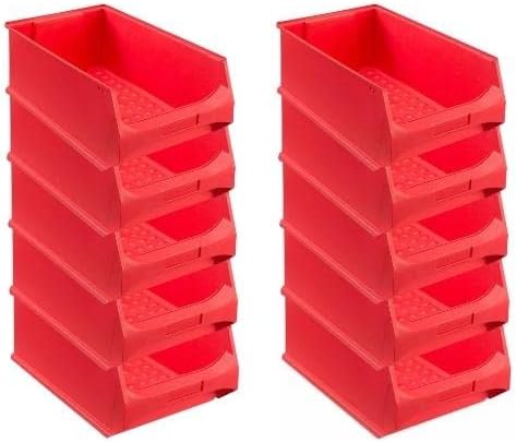 Rote Sichtlagerbox 5.0 | HxBxT 20x30x50cm | 21,8 Liter | Sichtlagerbehälter, Sichtlagerkasten, Sicht