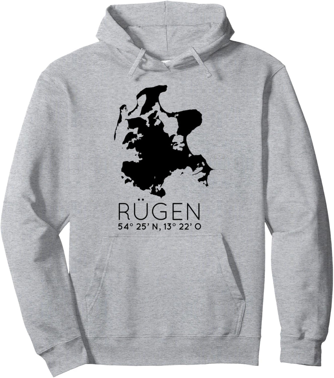 Ostsee Insel Karte Rügen Koordinaten Pullover Hoodie