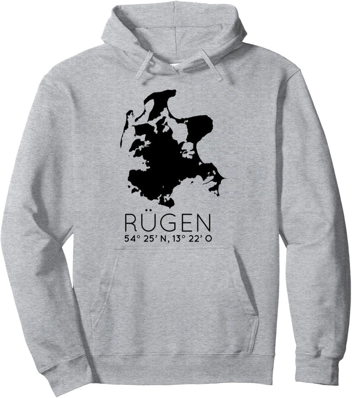Ostsee Insel Karte Rügen Koordinaten Pullover Hoodie