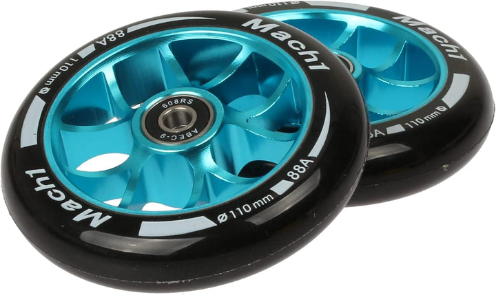 2 Stück 110x24mm Mach1 Stuntscooter Alu aluminium Rollen-Set inklusive Kugellager + Spacer - Cityrol