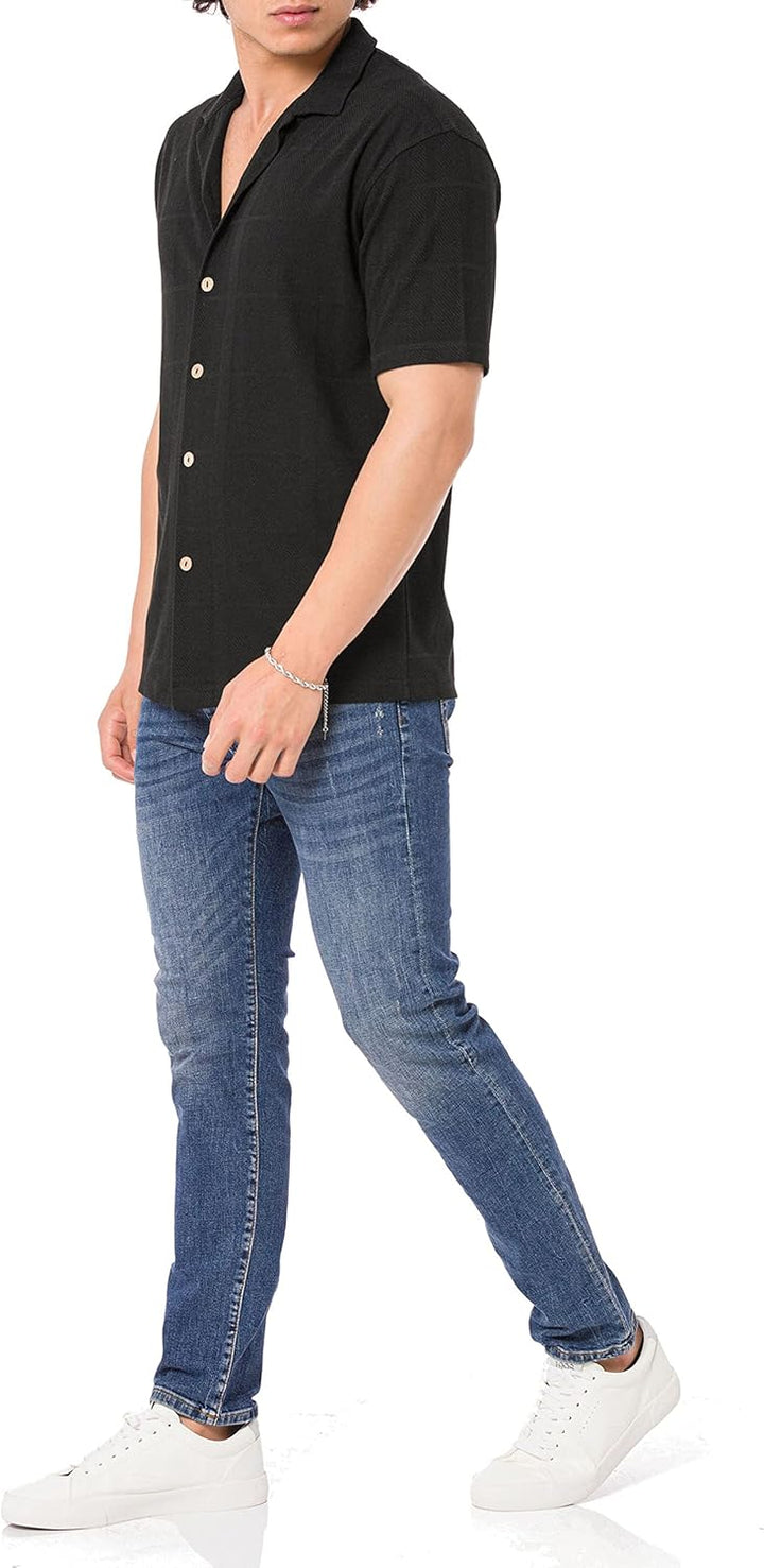Redbridge Hemd für Herren Freizeit-Hemd Kurzarm Leichter Stoff XXL Schwarz, XXL Schwarz