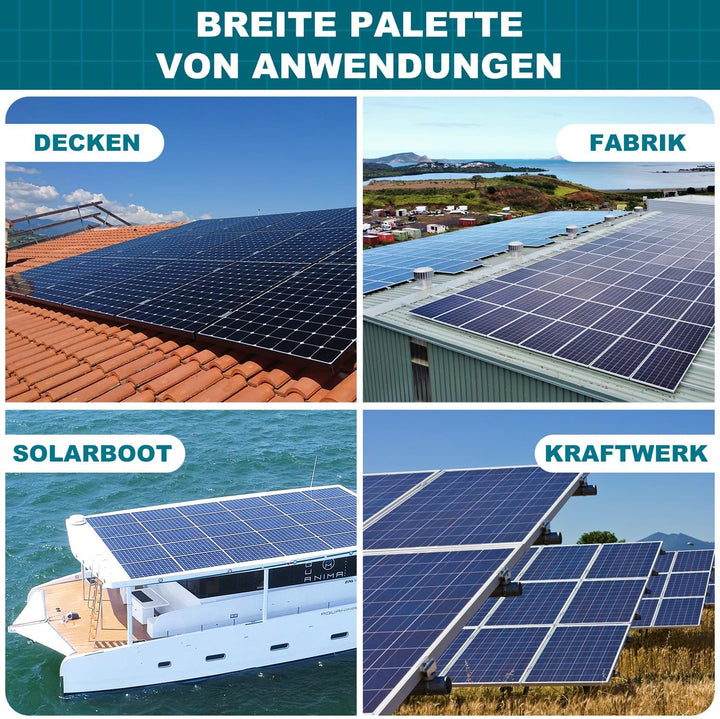KIKIGOAL Zentralklemme 30mm Schwarz, 6pcs Solarpanel-Montage-Endklemmen-Kit, Solar-Endklemme einstel