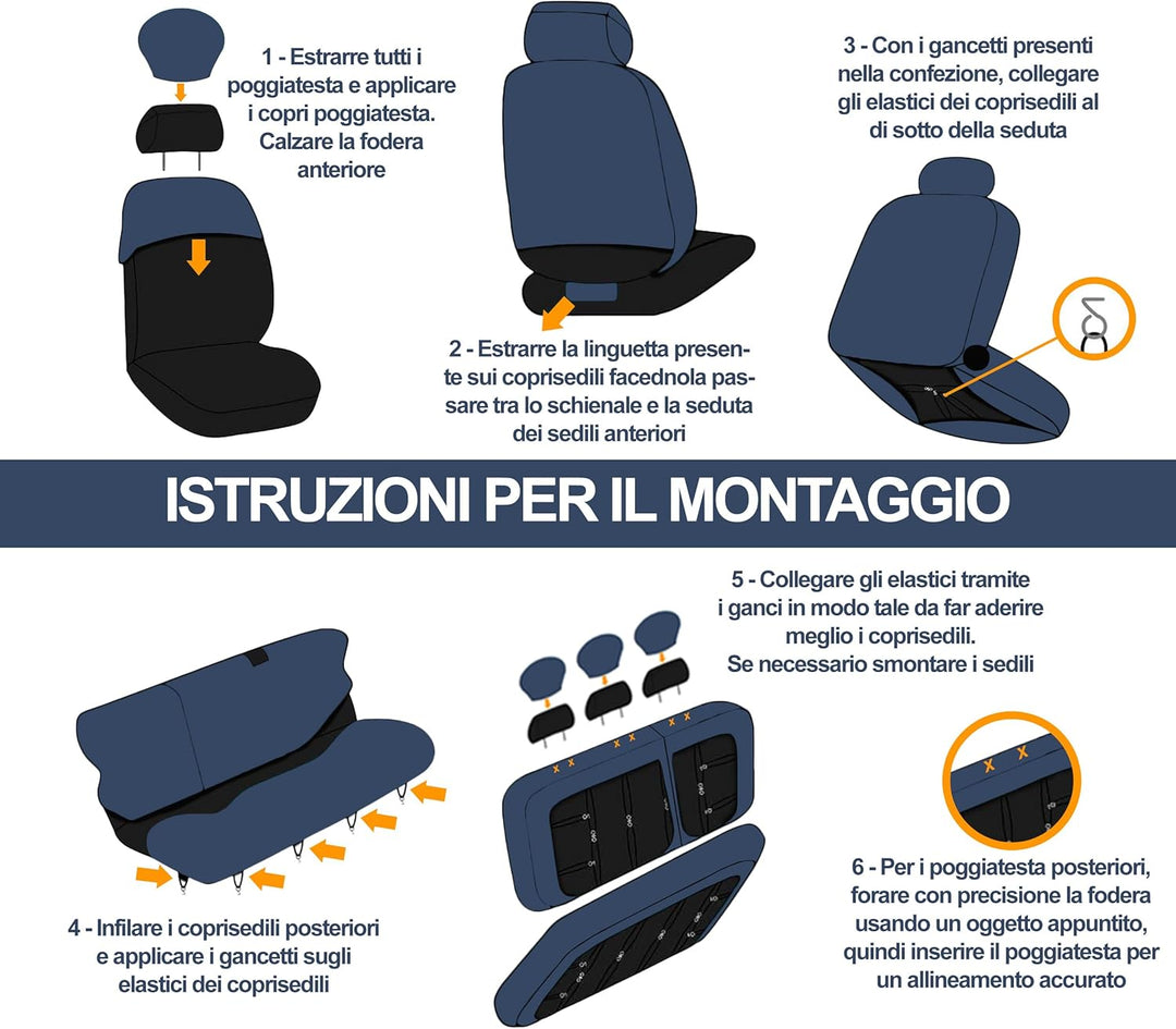 Auto Accessori Lupex - Sitzbezüge für Autositz, kompatibel Autositzbezüge für Twingo, Schwarz Weiss,