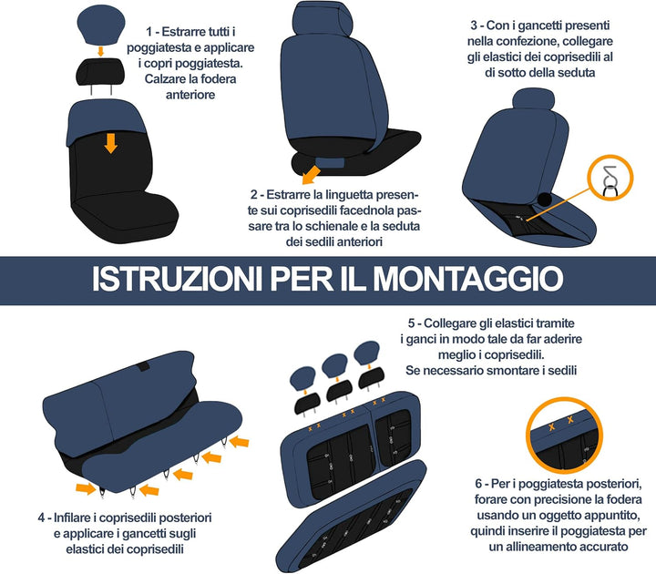 Auto Accessori Lupex - Sitzbezüge für Autositz, kompatibel Autositzbezüge für Twingo, Schwarz Weiss,