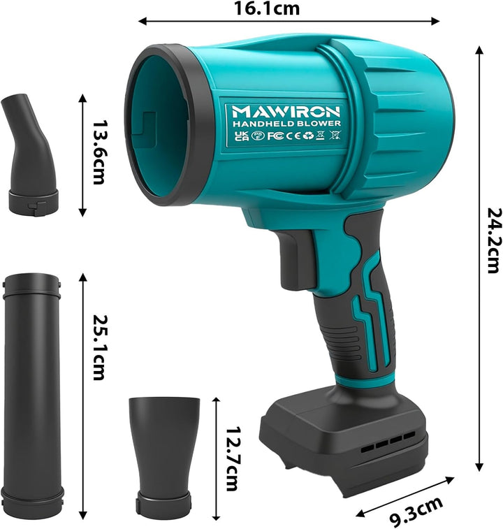 Akku-Gebläse Turbo, kompatibel mit Makita 18V Akkus, 32.000 U/Min bürstenloser Motor, 480MPH Luftges