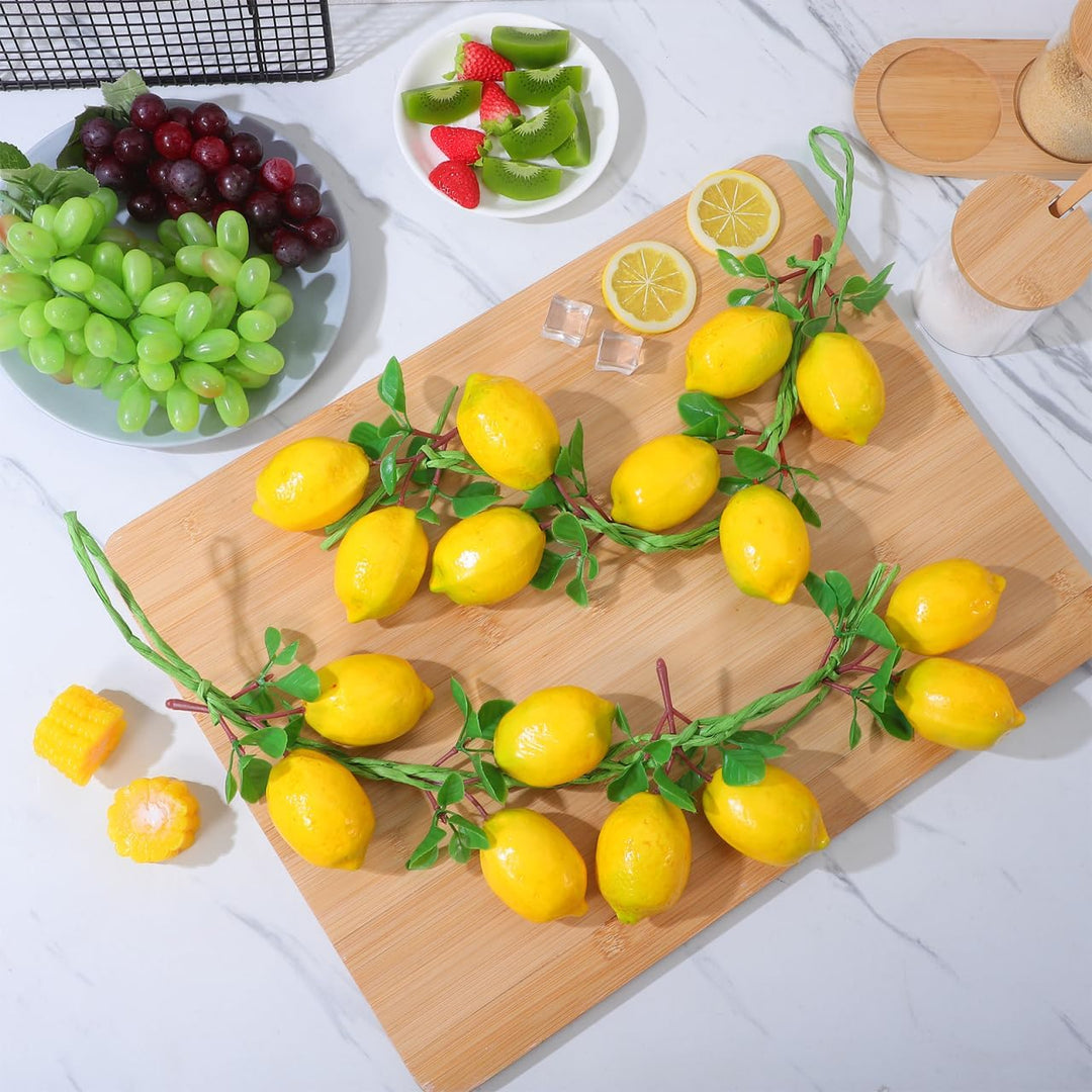 Simulations Zitronenschnur 2 Bündel Künstliche Zitronen Mit Aufhänger 20.47 Zoll Hängende Deko Für K