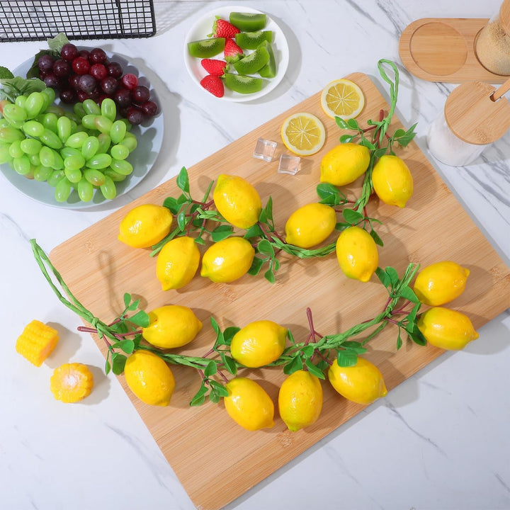 Simulations Zitronenschnur 2 Bündel Künstliche Zitronen Mit Aufhänger 20.47 Zoll Hängende Deko Für K