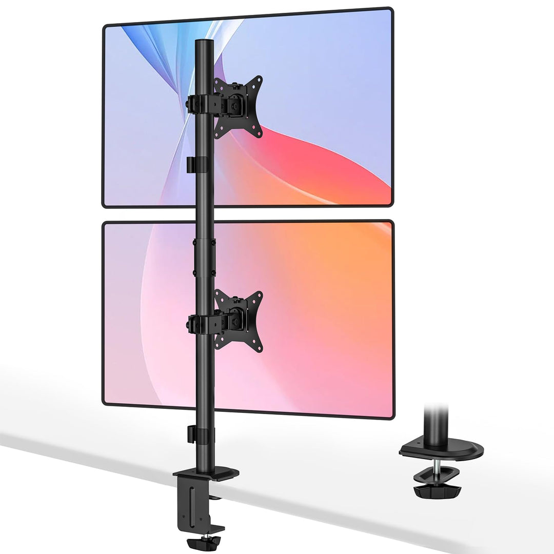 Monitor Halterung 2 Monitore übereinander für 17-35 Zoll Bildschirme,Max.12 kg, Bildschirmhalterung