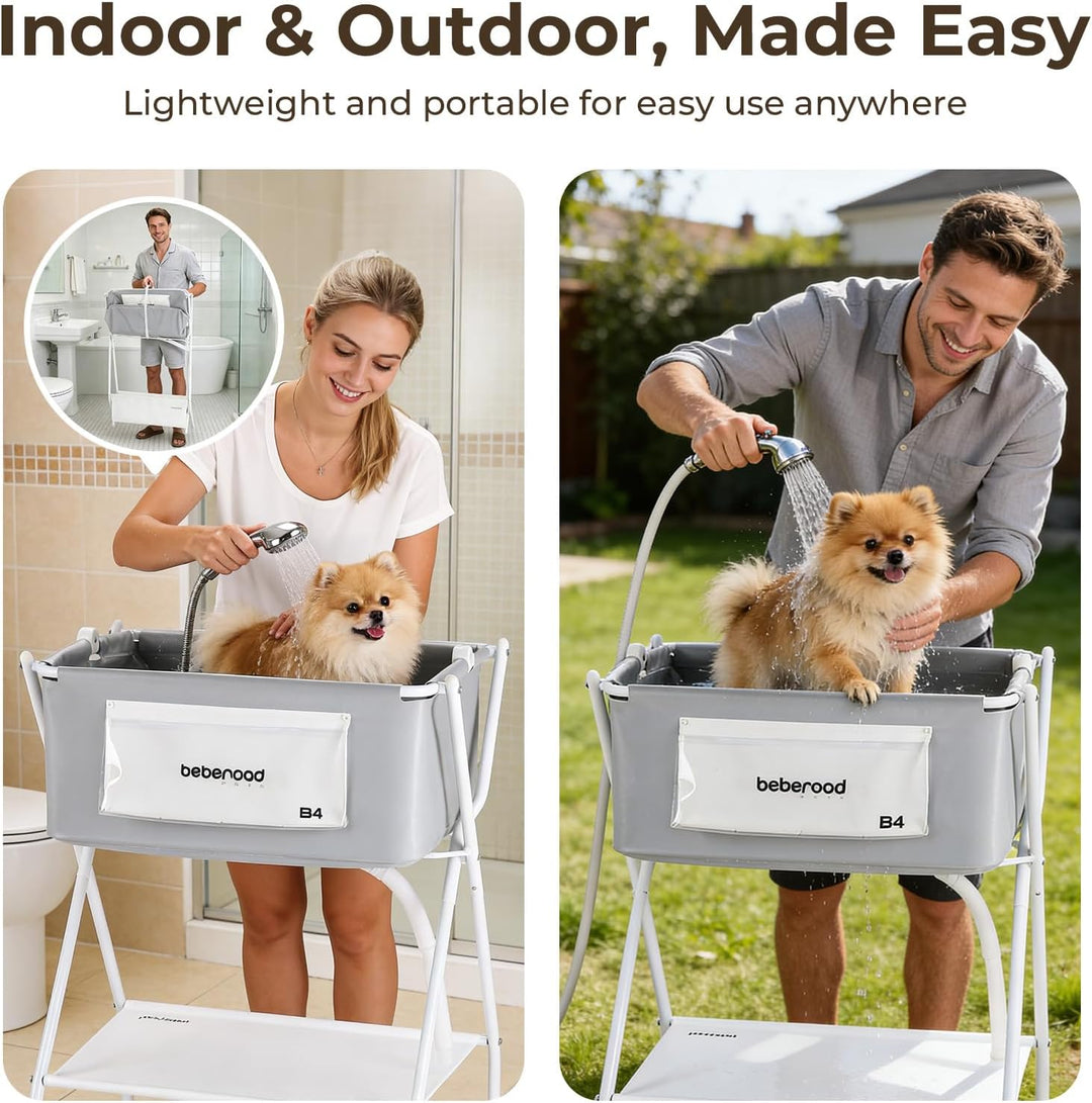 Beberoad Kleine Haustiere Badewanne, Multifunktionale zusammenklappbare Haustier Badewanne Mit Entwä