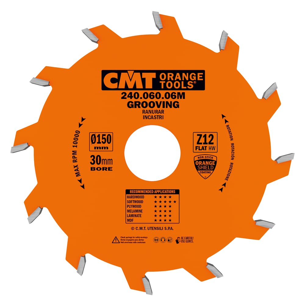 CMT Orange Tools 240.060.06 M – Kreissägeblatt für Nutfräser 150 x 6 x 30 Z 12