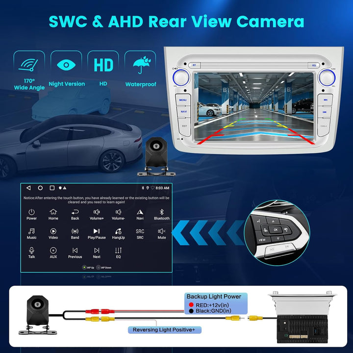 Hikity Android 15 Autoradio für Alfa Romeo MiTo 2008-2016 7 Zoll CarPlay | 2G+64G, ASP, Wireless Car