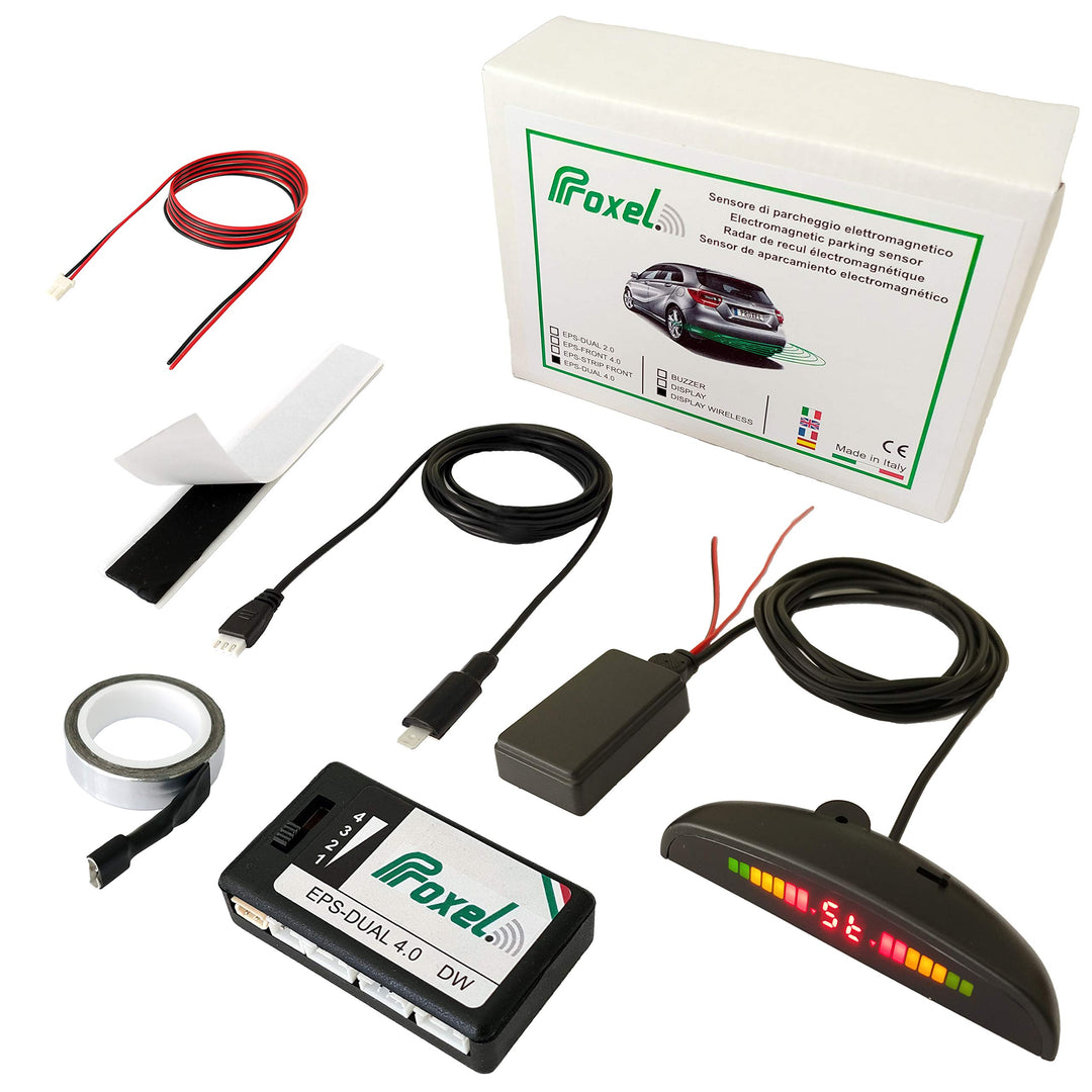 Proxel - Unsichtbare Elektromagnetische Parksensoren Hinten, EPS-DUAL 4.0 mit drahtloser Anzeige, oh
