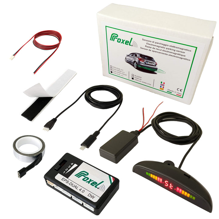 Proxel - Unsichtbare Elektromagnetische Parksensoren Hinten, EPS-DUAL 4.0 mit drahtloser Anzeige, oh