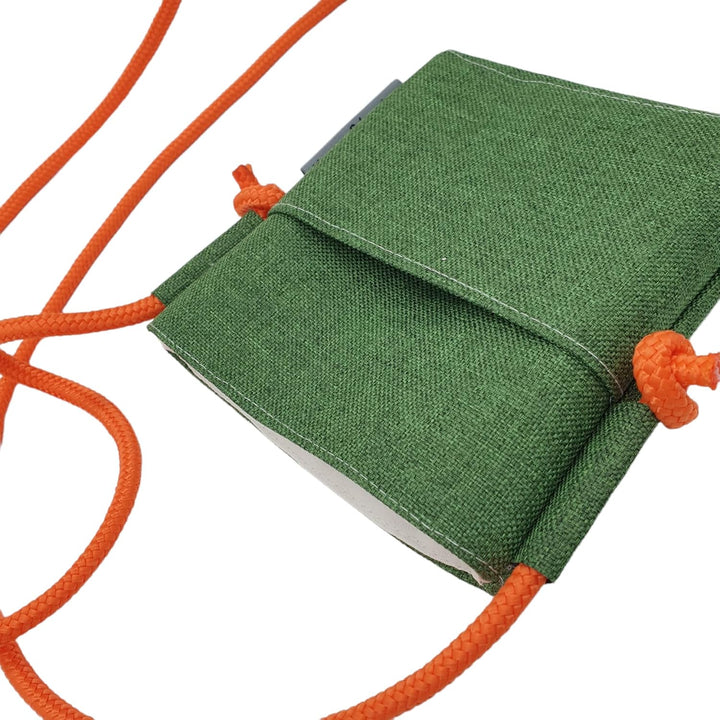 Hunde-Leckerli-Beutel zum Umhängen mit Magnet und Extrafach aus Canvas- GRÜN-