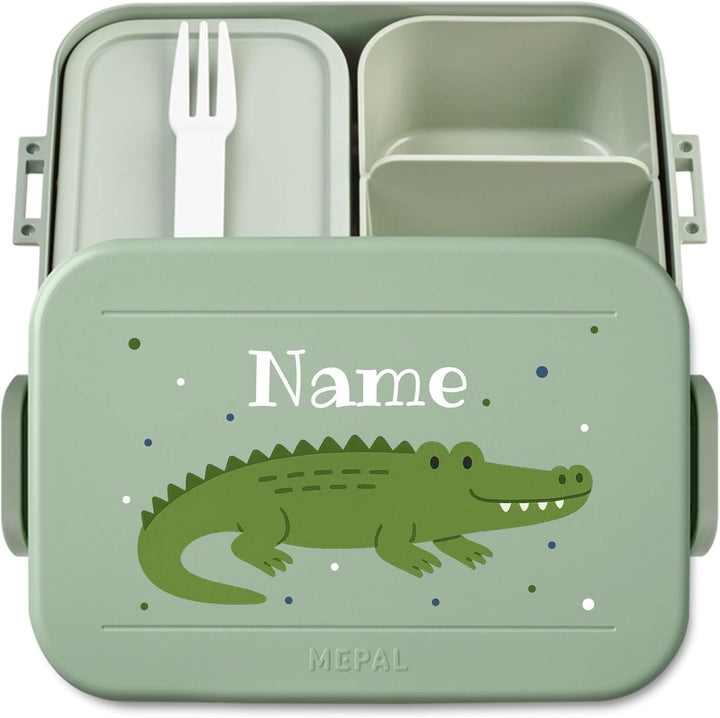 printplanet® Personalisierbare Brotdose „Layout Korkodil“ – Lunchbox/Bento Box von Mepal – mit eigen