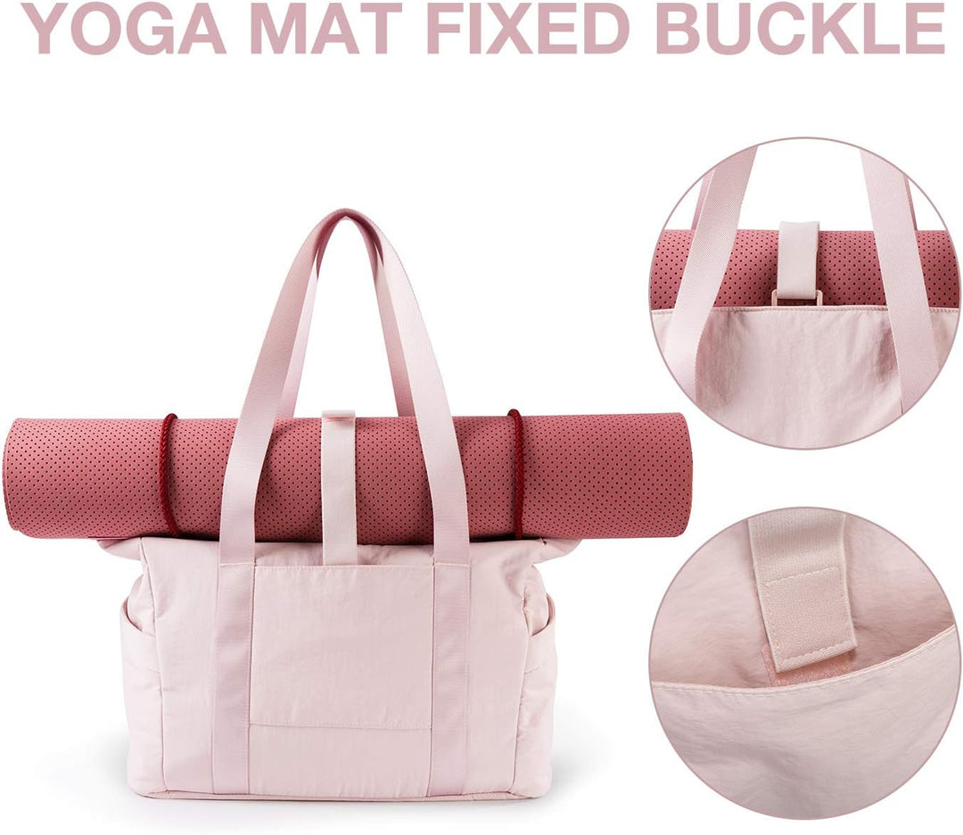 BAGSMART Damen-Einkaufstasche, grosse Umhängetasche, Henkel, Handtasche mit Yogamatten-Schnalle für