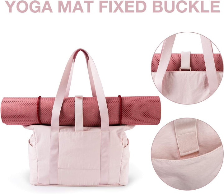 BAGSMART Damen-Einkaufstasche, grosse Umhängetasche, Henkel, Handtasche mit Yogamatten-Schnalle für