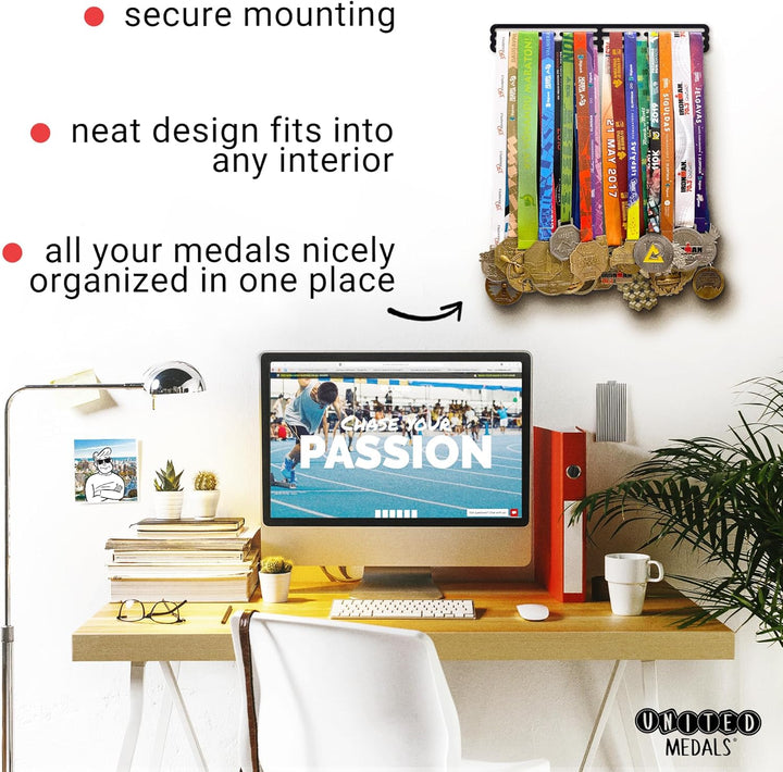 United Medals BLANK Medaillenhalter Edelstahl | Medaillen Aufhänger | Medal Hanger Holder Display Ra