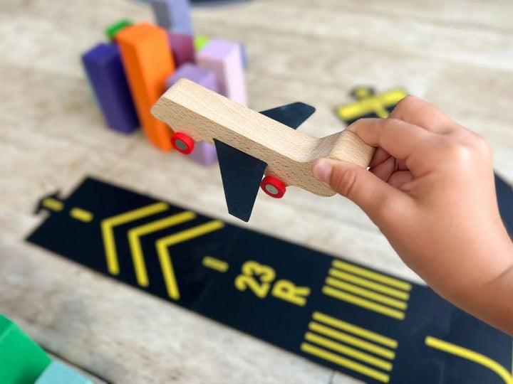 Waytoplay - Flughafenbahn – Holz, Gummi – Runway