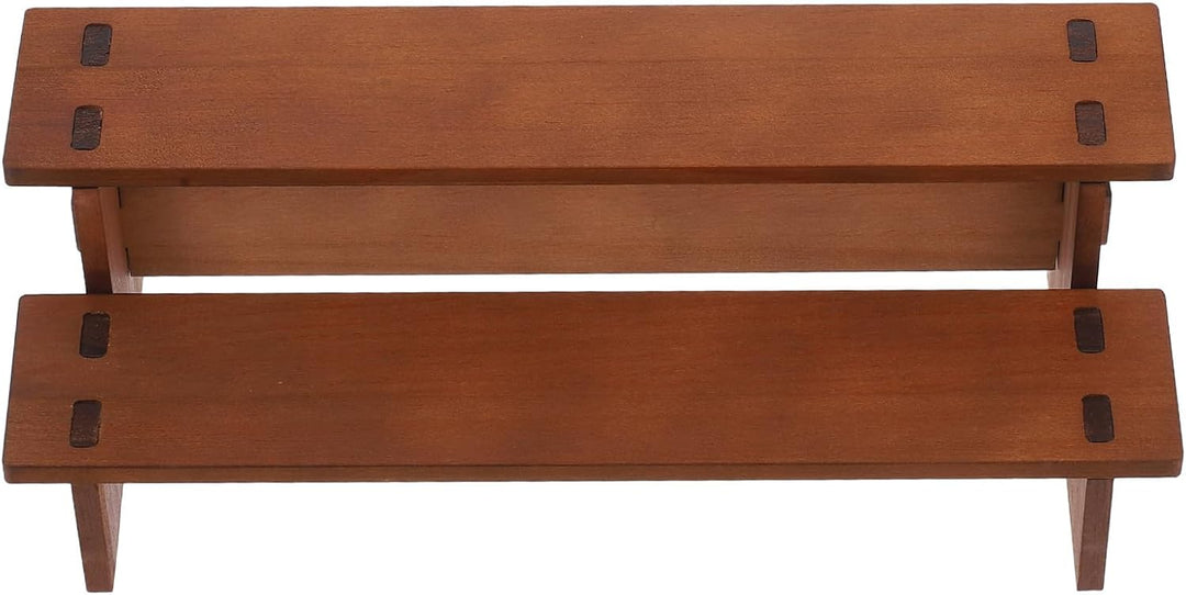 GALPADA Vintage mit Doppellagigem Design Holz Präsentationsständer stabiler Tortenständer für Cupcak