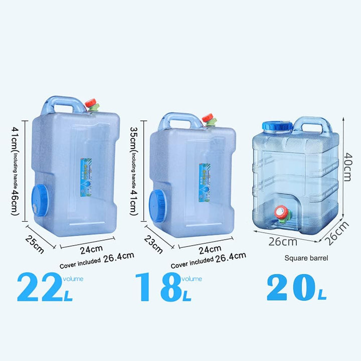 Starnearby 5L~22L Wasserkanister, Wasserkanister mit Hahn, Wassertank, Tragbarer Trinkwasserkanister