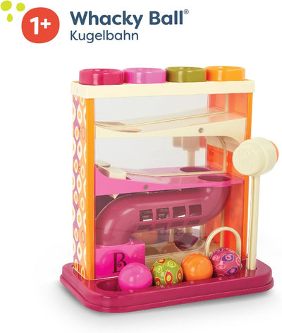 B. toys Kugelbahn Motorikspielzeug – Hammerspiel mit Hammer und 4 Kugeln – Lernspielzeug Hämmerchens