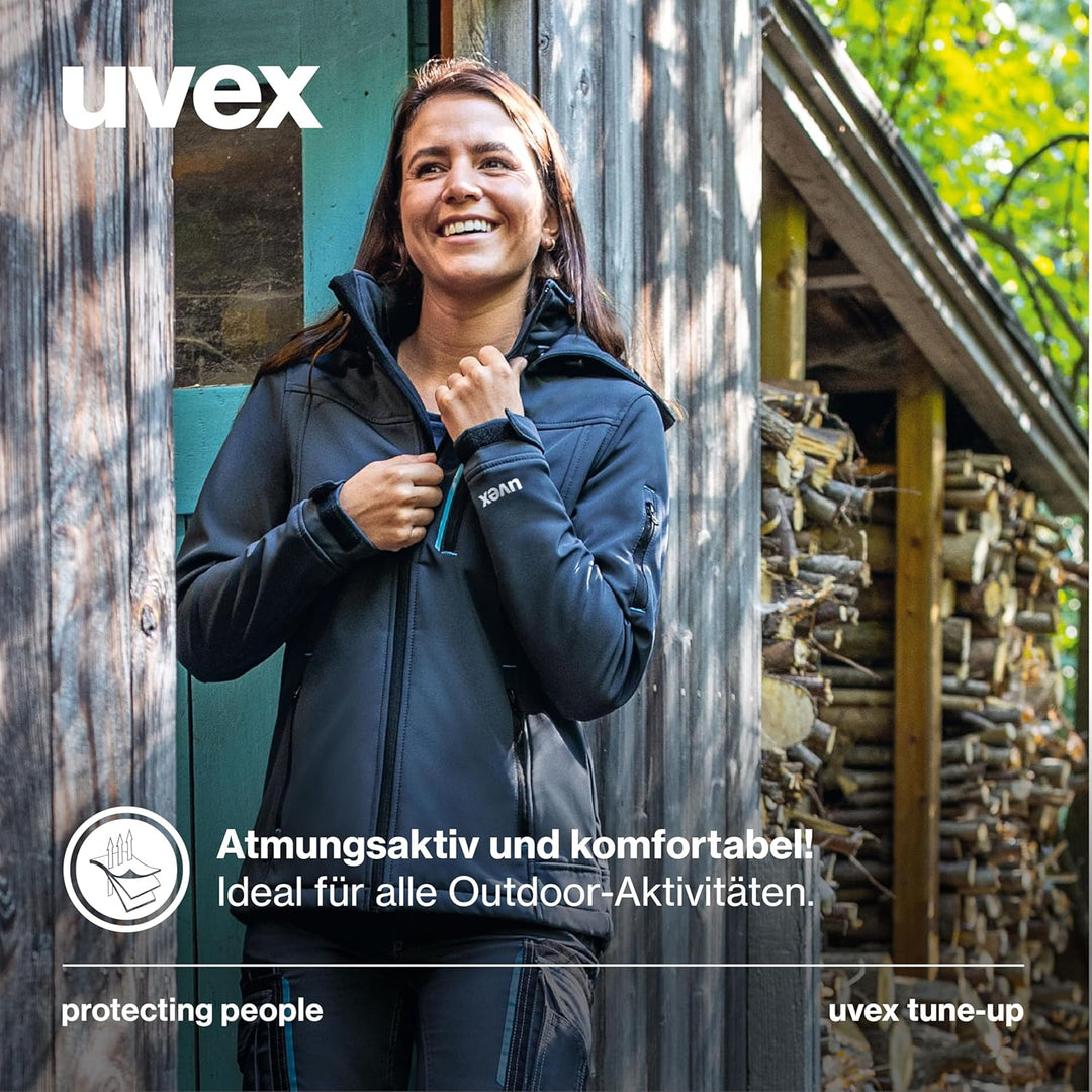 Uvex tune-up Softshell-Arbeitsjacke für Damen - Wasserabweisende Outdoorjacke, Blau