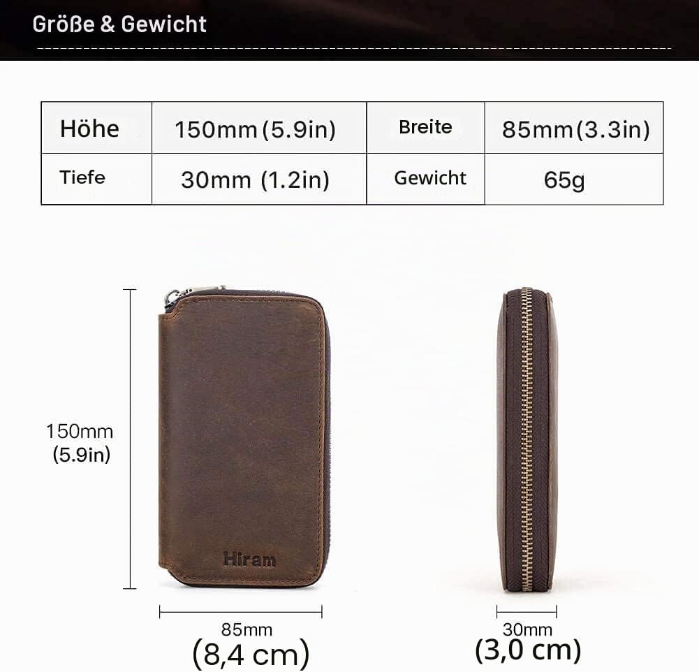 Hiram Echtleder Uhrenetui Reiseuhrenbox 2 Uhren Uhrenbox herren leder Tragbarer Schmuck Organizer Cf